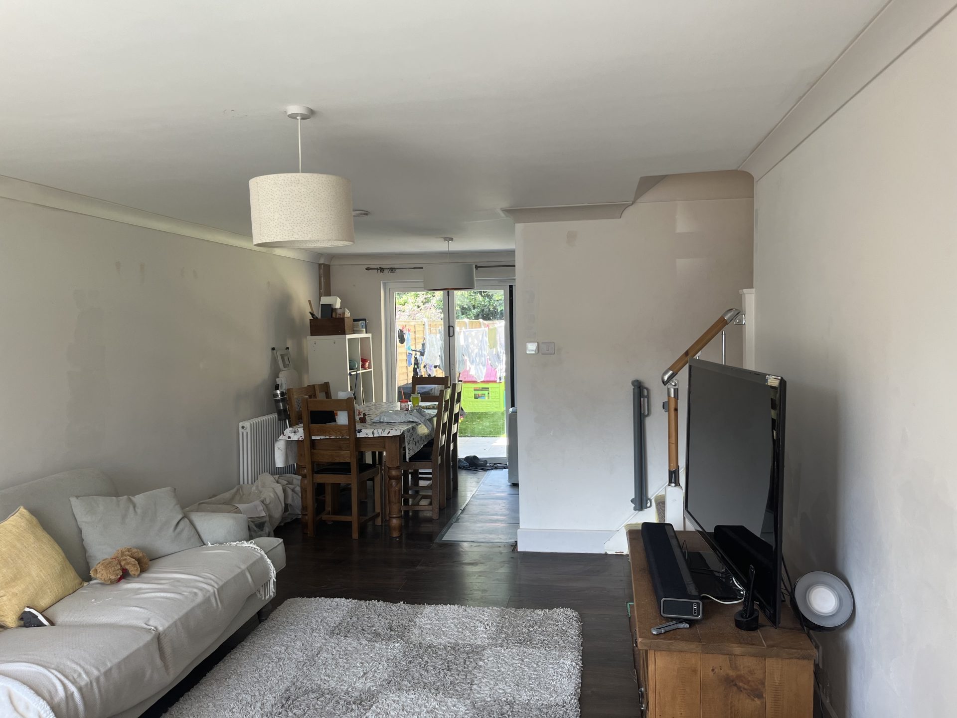 Living room with dining area